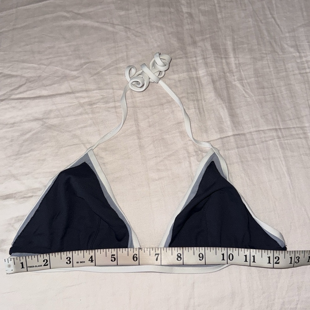 La Perla Kosmos Mesh-Trimmed Triangle Bikini Top Blue Size 38B - Picture 7 of 8